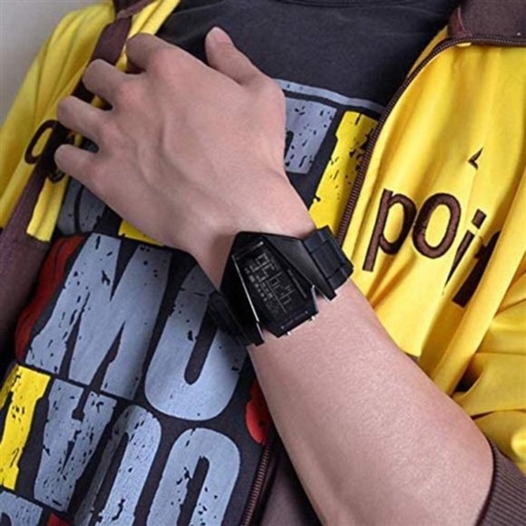 Gosasa Men Sports Military Watches Digital Airplane Shaped LED Ligh - Picture 5 of 10